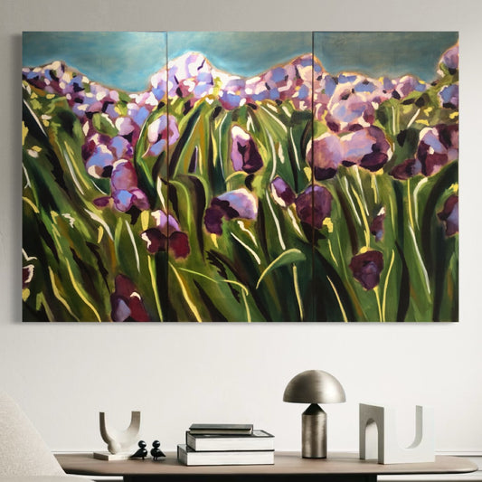 Irises in the Sun triptych