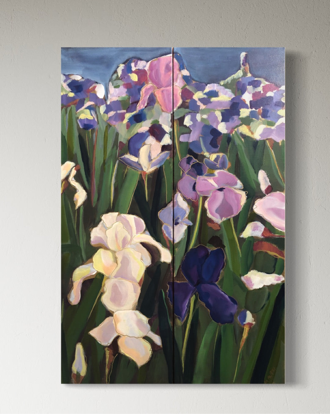 Emmett’s Irises diptych