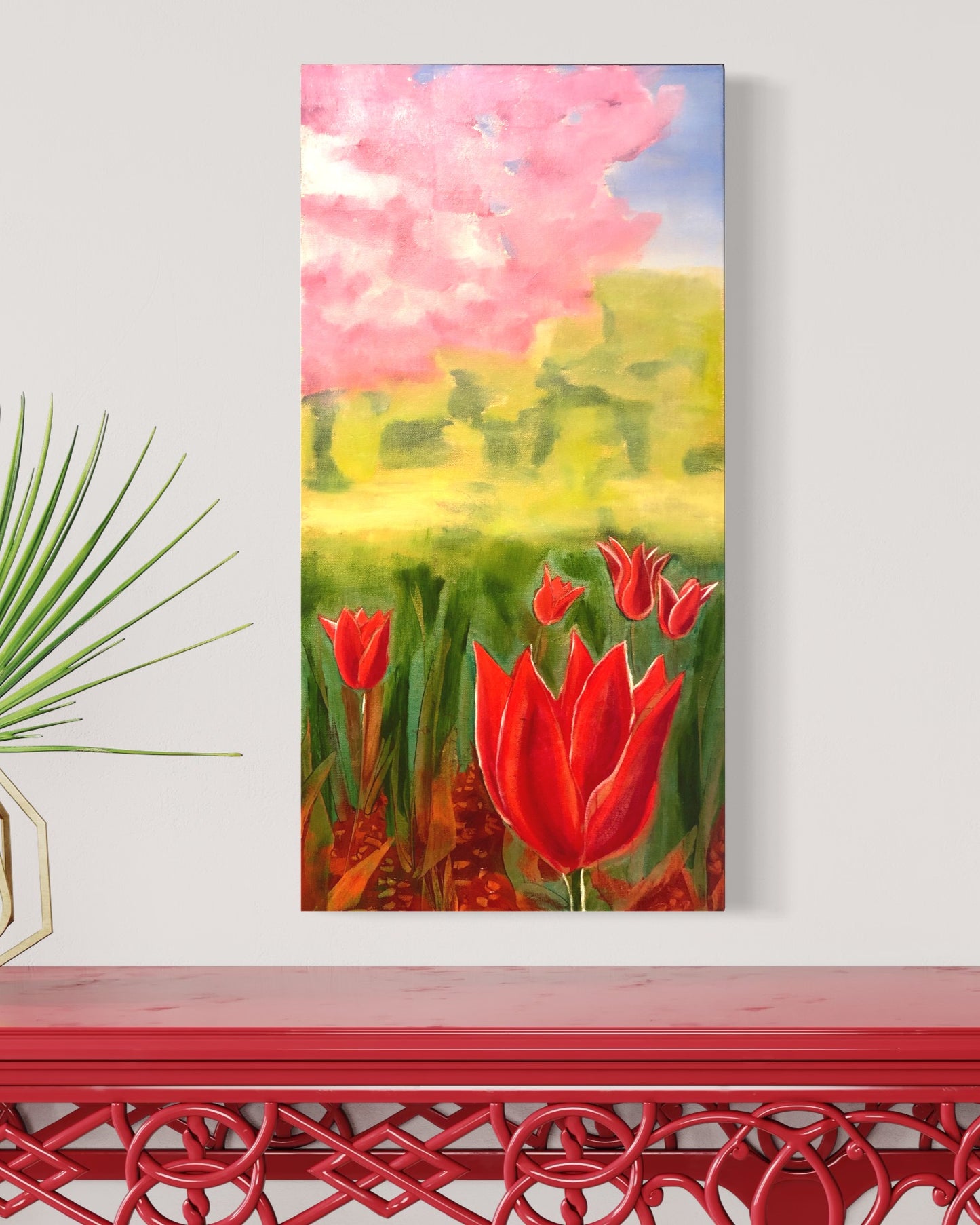 “Tulips and cherry tree”