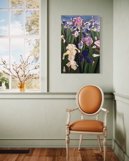Emmett’s Irises diptych